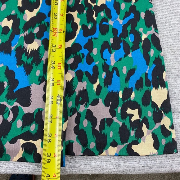 Diane von Furstenberg Vintage Silk Wrap Dress Green Blue Leopard Print Size 4 - Picture 6 of 12